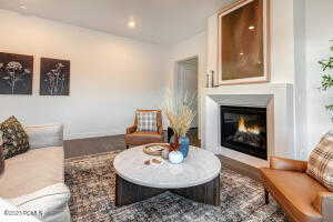 Living room featuring hardwood / wood-style flooring