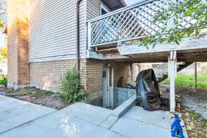 View of home's exterior featuring a balcony