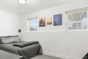 Bedroom featuring carpet flooring