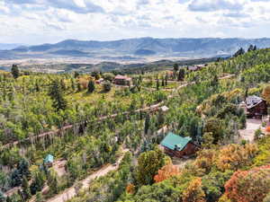 Birds eye view of property featuring a mountain view