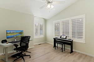 Office on main level with french doors