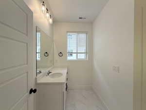 Jack and Jill full bathroom services living areas and third bedroom