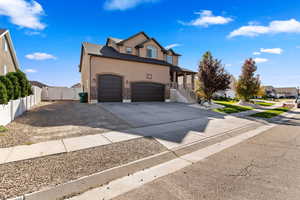 View of front of house with a garage