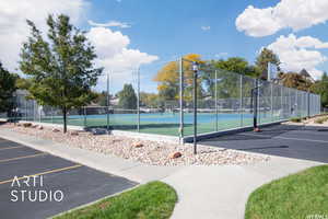 View of tennis court