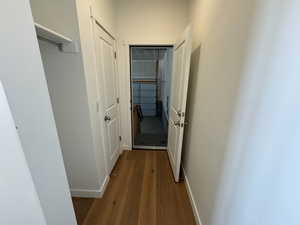 Hall featuring hardwood / wood-style floors