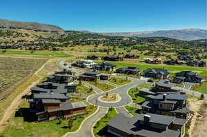 Bird's eye view with a mountain view