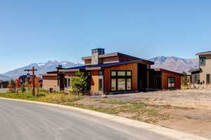 Exterior space with a mountain view