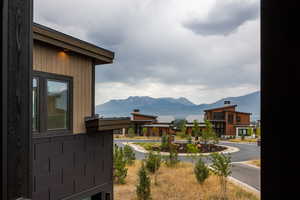 Exterior space with a mountain view