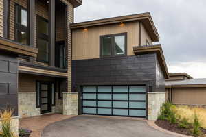 Contemporary house with a garage