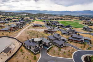 Bird's eye view with a mountain view