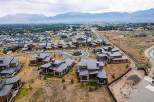 Drone / aerial view featuring a mountain view