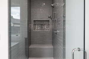 Bathroom with an enclosed shower