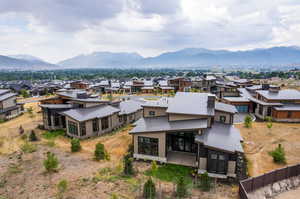 Drone / aerial view with a mountain view