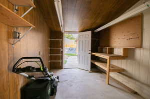 Large Shed with Work Benches, Door on Each end.