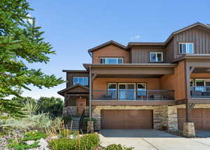 View of front of home with a garage