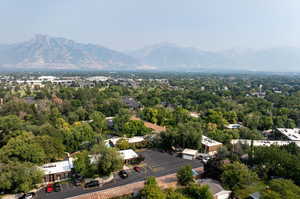 Aerial view featuring a mountain view