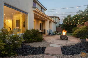 Exterior space featuring a fire pit