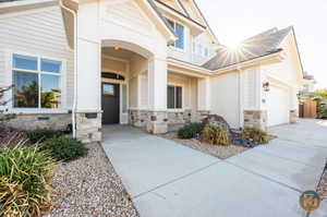 Exterior space featuring a garage