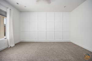 Master Bedroom  featuring ceiling fan and light colored carpet