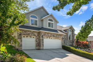 3 car garage. View of front of property