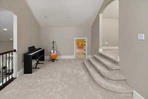 Living area featuring carpet floors