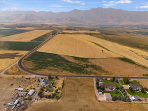 Bird's eye view featuring a mountain view and a rural view