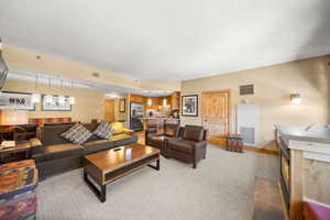 View of carpeted living room