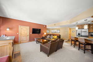 View of carpeted living room