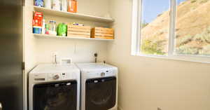 Laundry room with washer and dryer