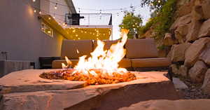 Details featuring an outdoor fire pit