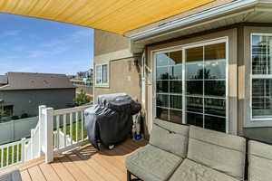 View of wooden deck