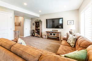 View of carpeted living room