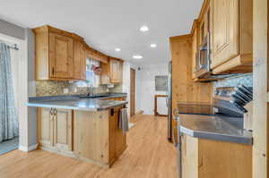 Kitchen with stainless countertops