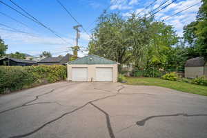 Garage with a yard