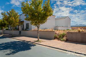 View of front of home with a mountain view