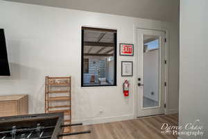 Living room featuring light wood-type flooring