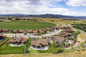 Bird's eye view with a mountain view