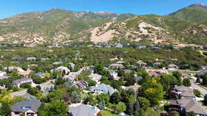 Bird's eye view featuring a mountain view