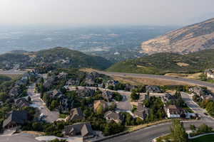 Drone / aerial view with a mountain view