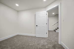 View of carpeted spare room