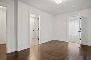 Spare room featuring dark hardwood / wood-style flooring