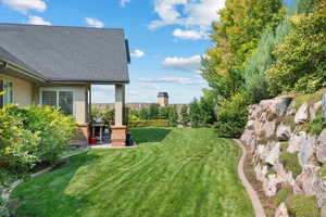 View of yard featuring a patio