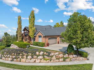 View of front of house with a garage