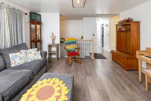 Living room featuring  wood-style floors