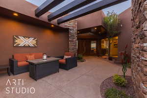 View of patio featuring an outdoor living space