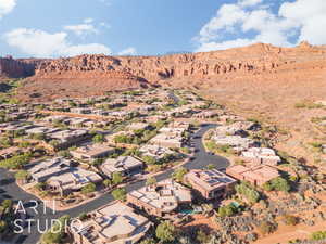 Bird's eye view featuring a mountain view