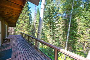 View of wooden deck