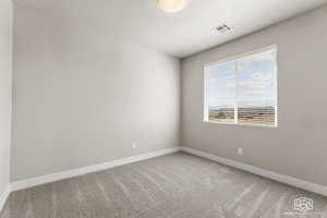 Bedroom with carpet