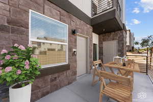 View of patio / terrace featuring a balcony