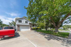 View of front of home with a garage